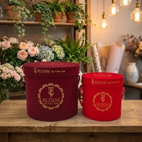 Emballage cadeau pour mariage de la Saint-Valentin, boîte ronde pour fleurs avec matériaux recyclés, logo personnalisé, dorure à chaud