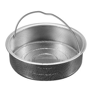 304 Stainless Steel Rice Steamer With Handle Multi Purpose Kitchen Drainer Steam Rack For Cooking And Straining - Product Image 1