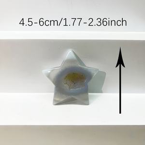 Agate Geode Star, pierre de cristal énergétique naturelle polie, pour la décoration de la maison et du bureau, guérison Reiki, équilibre des chakras, cadeau artisanal - Product Image 6