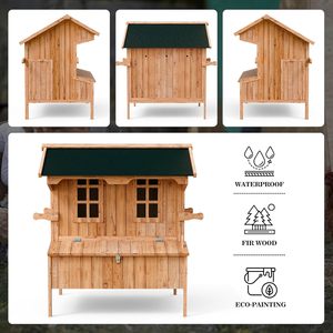 Équipement de volaille en bois poulailler en bois canard maison avec plateau coulissant nichoir portes verrouillables petite Cage étanche - Product Image 6