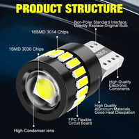 2x W5W T10 LED sans erreur feu de stationnement pour Ford Fiesta Focus 2 3 Mondeo mk2 mk3 mk4 Fusion Kuga 194 168 Ampoule