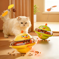 Juguete giratorio dispensador de comida de goma con diseño simple para pájaros y gatos, juguete láser interactivo para gatitos, rompecabezas para aliviar el estrés y para el auto-juego.