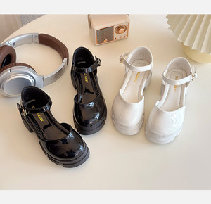 Zapatos de Princesa para Niñas, Blancos y Negros, con Suela Gruesa, Sandalias para Niñas - Product Image 1