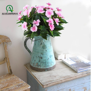 Flores artificiales <span class=keywords><strong>Impatiens</strong></span>, arbustos, Rosa flores de seda, ramo verde para Patio, césped, jardín, maceta, cesta colgante, decoración de porche - Product Image 6