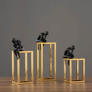 Décorations d'intérieur créatives nordiques, ornements, figurines de penseurs, sculpture, porte-livre, statue, ornements, artisanat pour salle d'étude - Product Image 2