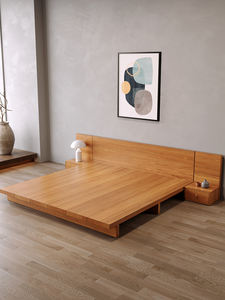 Современный минималистский отель каркас кровати изголовье кровати из цельного дерева татами стиль на заказ для гостиной мебель - Product Image 6