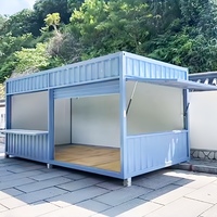 Maison conteneur modulaire multifonctionnelle personnalisée, structure en acier galvanisé, bureau préfabriqué, hôtel, café, kiosque de rue