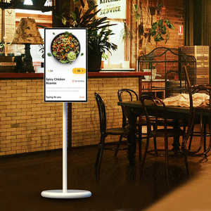 32 pulgadas portátil Android TV LED de pie Smart Follow by <span class=keywords><strong>Me</strong></span> reproductor de vídeo blanco <span class=keywords><strong>Facebook</strong></span> TikTok. - Product Image 1