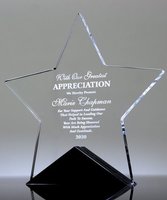 Plaques de prix étoile en cristal acrylique Rising Blue Star Recognition Award Personnalisé Personnalisé Lucite Achievement Traophy Gift