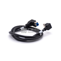 Câble USB 3.0 à angle droit, type B, avec verrouillage à vis, noyau en cuivre, indice de protection IP65, longueur 1 m, pour caméra industrielle et données