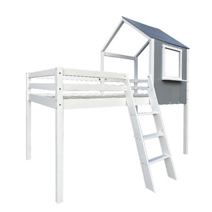 Cama Infantil Moderna de Madera <span class=keywords><strong>Blanca</strong></span> Estilo <span class=keywords><strong>Montessori</strong></span> con Escaleras para Niños Pequeños - Product Image 6