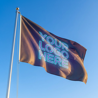 Drapeau publicitaire extérieur résistant aux intempéries - Bannière personnalisée avec logo d'entreprise haute définition, drapeau national 100% polyester