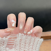 Faux ongles à presser HYM, en plastique ABS, faits main, style mignon et tendance, personnalisables, couvrance totale, motif étoile, sans odeur, pour doigts