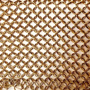 Stainless Steel Chainmail Ring Curtains Metal Decorative Mesh For Office Home Decoration Partition