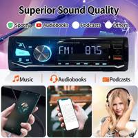 Autoradio Universal de Alta Potencia con Panel Desmontable, Reproductor MP3, USB, Tarjeta TF, Radio FM, Estéreo, Cargador para Auto, 1 Año de Garantía