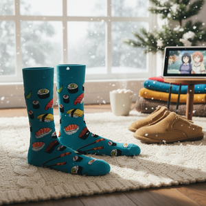 Colorful Sports <b>Socks</b> with Rolls and Sushi Embroidery Breathable and Disposable One Size Fits All-for Girls in <b>Winter</b> - Product Image 5