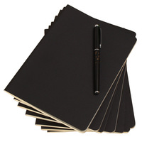 Nuevo Bloc de Notas A5 de Color Sólido, Papel Negro, 40 Hojas, Encuadernación Francesa, Anudado a Mano, para Dibujar, Escribir Bocetos y Notas