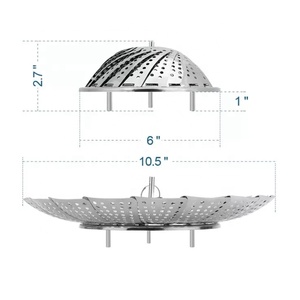 Panier à vapeur extensible pliable en acier inoxydable pour légumes, pour la cuisine, meilleure vente d'<span class=keywords><strong>amazon</strong></span> - Product Image 4