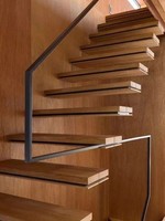 Escalier Flottant Personnalisé Luxe Léger Tendance Internet, Escalier de Villa Intérieur en Acier et Bois, Suspension en Acier