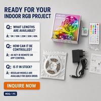 Muestra Gratuita de Tira de Luces LED RGB Impermeables de 5m/10m, Kit de Luces LED Multicolor 5050/3825 con Control Remoto IR para TV, Hogar, Dormitorio, 24V
