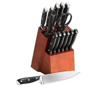 Toptan özel paslanmaz çelik pakka ahşap saplı mutfak bıçak mutfak bıçağı seti