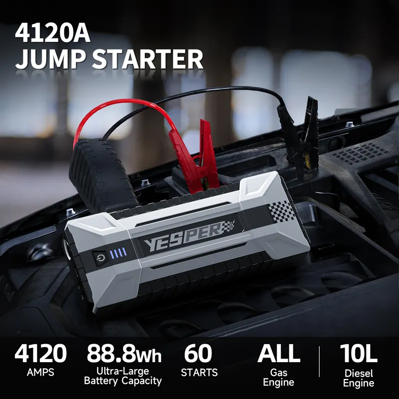 Yesper 4120 jump starter auto ad alta potenza booster 24000mAh power bank con ricarica rapida