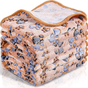 Coperta in pile con impronta di zampa per cani e cuccioli, tappetino caldo e morbido per gatti di taglia piccola e media, fodera per gabbia di porcellini d'India - Product Image 6