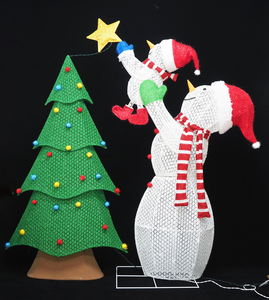 2020 60IN 105L 3D boneco de neve e árvore de natal <span class=keywords><strong>com</strong></span> motivo de boneco de neve luz para decoração de casa - Product Image 2