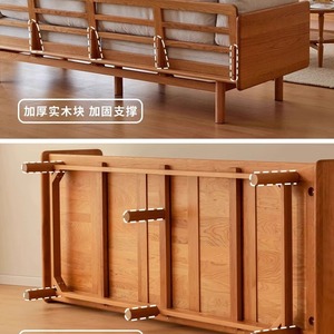 Sofá Nanshan Nórdico de Madera Maciza de Cerezo, Sofá Simple y Moderno de Tela para Sala de Estar, Apartamento Pequeño, Individual, Tres Plazas, Tapizado - Product Image 4