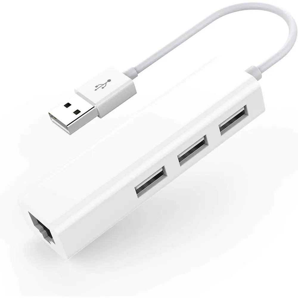 Usb Ethernet Met 3 Poort 2.0 Rj45 Lan Netwerkkaart Usb Naar Ethernet Adapter Voor Mac Ios Android Pc Rtl8152 Usb 2.0 Hub