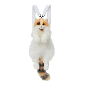 Factory Direct Hellgelb Calico <span class=keywords><strong>Cat</strong></span> Rucksack Simulation Niedliches Plüsch puppenspiel zeug für Geburtstags geschenk Stress abbau PP Baumwoll füllung - Product Image 1