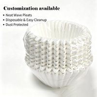 Filtre à café en papier biodégradable écologique en forme de gâteau, design ondulé croisé, tampon filtrant jetable pour la préparation du café filtre