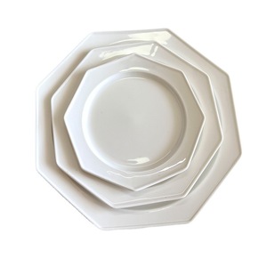 Solhui – assiettes en céramique octogonales blanches pour Restaurant, vente en gros - Product Image 1