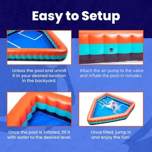 PVC <b>Inflatable</b> <b>Pool</b> Irregular Pentagon Shape 94.8*45.6*15.75 Inch Home Plate <b>for</b> Kids and Adults Yard Game Swimming <b>Pool</b> Fun - Product Image 4