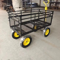 Chariot utilitaire pliable pour l'agriculture, chariot à benne avec côtés amovibles, chariot de jardin en maille