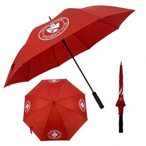 Parapluie de golf semi-automatique rouge en pongé, coupe-vent, promotionnel, protection contre la pluie, modèle 190T moderne, idéal comme cadeau d'affaires - Product Image 1