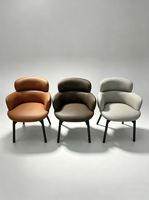 Chaise de salle à manger pivotante, moderne, minimaliste, légère, de luxe, haut de gamme, en cuir technologique, avec cadre en acier, chaise de maquillage, chaise de bureau, chaise à dossier