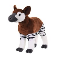 Peluche naturelle douce de 12 pouces, couleur rouge-marron, peluche Okapi, Animal en peluche, cadeaux pour enfants