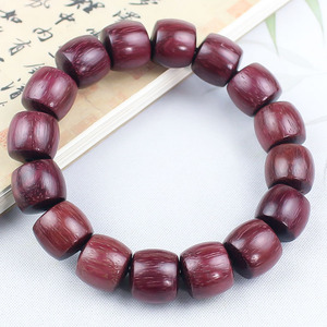 Purple Sandalwood <b>Bracelet</b> 13x14mm Rosewood Barrel Beads <b>Couple</b> Jewelry Unisex Everyday Wear - Product Image 4