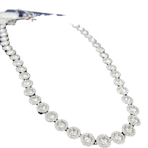 Collier de diamants en cristal noble rétro élégant Bijoux en alliage transfrontalier Rangée de clavicules en forme de cœur avec perle de zircon principale - Product Image 5
