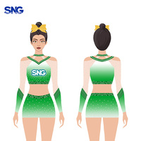 SNG Uniformes de pom-pom girls personnalisés pour filles, vêtements de danse extensibles avec broderie, ensembles de vêtements Cheer, service OEM