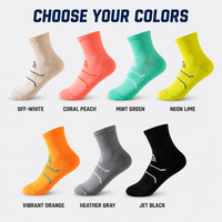 Chaussettes de course antidérapantes à compression unisexes, doublées en tissu éponge, séchage rapide, respirantes, mi-mollet, pour marathon et sports