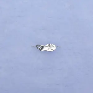 شكل بيضاوي شعار مخصص المعادن مجوهرات فضية سحر العلامات المعلقات سوار
