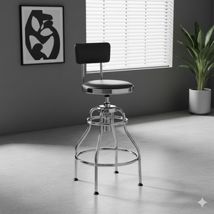 <span class=keywords><strong>Tabouret</strong></span> <span class=keywords><strong>de</strong></span> bar <span class=keywords><strong>pivotant</strong></span> réglable <span class=keywords><strong>avec</strong></span> <span class=keywords><strong>dossier</strong></span>, cadre en acier, siège en PVC, chaise <span class=keywords><strong>de</strong></span> bar <span class=keywords><strong>de</strong></span> <span class=keywords><strong>comptoir</strong></span> <span class=keywords><strong>de</strong></span> style industriel <span class=keywords><strong>avec</strong></span> repose-pieds - Product Image 3