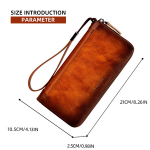 Portafoglio da uomo Banyanu Guangzhou, portafoglio lungo con cerniera, grande capacità, porta carte, custodia in pelle. - Product Image 5