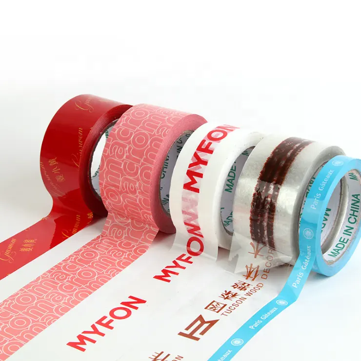 Cinta de sellado BOPP colorida con cinta de embalaje de varios tamaños, cinta de embalaje con logotipo personalizado, rollos Jumbo