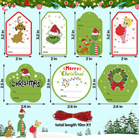 Étiquettes cadeaux de Noël personnalisées avec logo, découpées en carton, imprimées à l'or avec ficelle