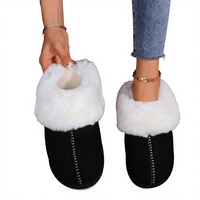Nouvelles pantoufles élégantes en fourrure et coton à semelle épaisse et talon haut, style automne-hiver 2026