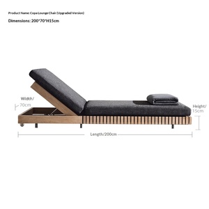 Tumbona de Madera de Teca Europea de Lujo para Exteriores, Reposabrazos Reclinables, Impermeable, con Protección Solar, para Piscina, Playa, Jardín, Terraza, <span class=keywords><strong>Hotel</strong></span> - Product Image 5