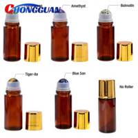 Flacons d'échantillons d'huiles essentielles liquides anti-reflet en verre ambré naturel de 50 ml